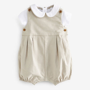 Neutral/White Smart Baby Romper, Bodysuit And Socks Set (0mths-12-18mt)