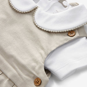 Neutral/White Smart Baby Romper, Bodysuit And Socks Set (0mths-12-18mt)