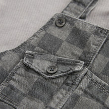 Load image into Gallery viewer, Monochrome Check Baby Denim Dungarees And Bodysuit Set (0mths-12-18mt)
