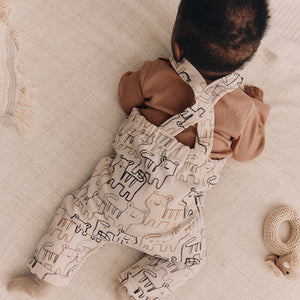 Neutral Tiger Jersey Baby Dungarees And Bodysuit Set (0mths-18mths)