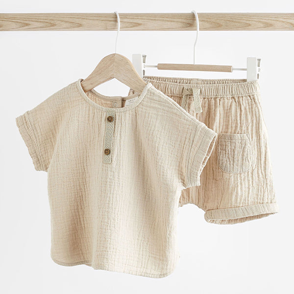 Neutral Baby Top And Shorts Set (0mths-12-18mt)