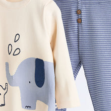Load image into Gallery viewer, Blue Elephant Baby Top And Leggings Set
