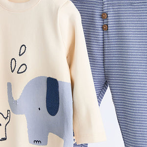 Blue Elephant Baby Top And Leggings Set