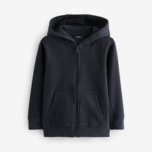 Load image into Gallery viewer, Navy Blue Plain Zip Through Hoodie (3-12yrs)
