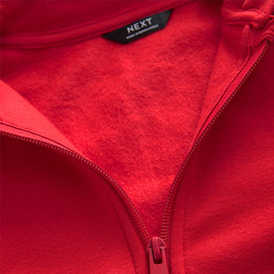 Red Plain Zip Through Hoodie (3-12yrs)