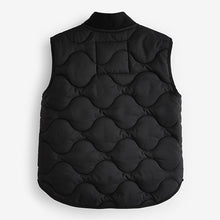 Load image into Gallery viewer, Black Quilted Gilet (3mths-6yrs)
