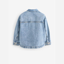 Load image into Gallery viewer, Mid Blue 100% Cotton Denim Shacket (3-12yrs)
