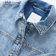 Load image into Gallery viewer, Mid Blue 100% Cotton Denim Shacket (3-12yrs)
