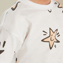 Load image into Gallery viewer, White Star All-Over Print 100% Cotton Short Sleeve T-Shirt (3mths-5-6yrs)
