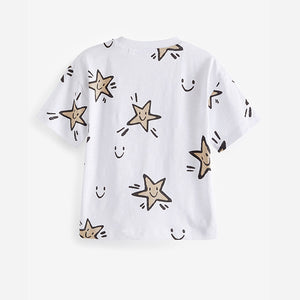 White Star All-Over Print 100% Cotton Short Sleeve T-Shirt (3mths-5-6yrs)