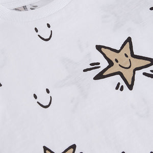 White Star All-Over Print 100% Cotton Short Sleeve T-Shirt (3mths-5-6yrs)