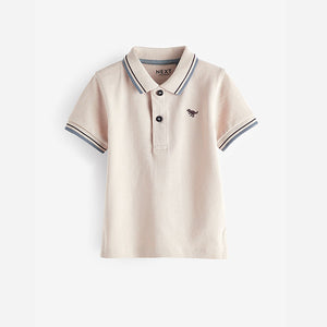 Putty Natural 100% Cotton Short Sleeve Polo Shirt (3mths-5-6yrs)