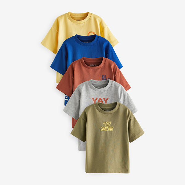 Multi Short Sleeve T-Shirts 5 Pack (6mths-7yrs)
