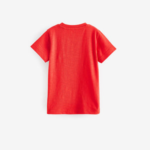 Red 100% Cotton Short Sleeve Plain T-Shirt (3mths-5-6yrs)