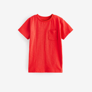 Red 100% Cotton Short Sleeve Plain T-Shirt (3mths-5-6yrs)