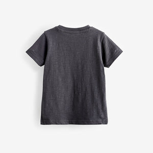 Charcoal Grey 100% Cotton Short Sleeve Plain T-Shirt (3mths-5-6yrs)