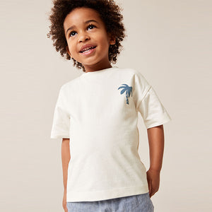 White Simple 100% Cotton Short Sleeve T-Shirt (3mths-5-6yrs)