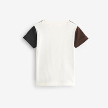 Load image into Gallery viewer, Grey/Brown Short Sleeve Colourblock T-Shirt (3mths-5-6yrs)
