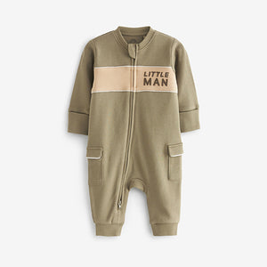 Khaki Green Two Way Zip Sleepsuit 1 Pack (1.5-2yrs)