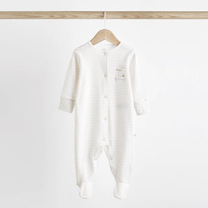 Neutral Bunny Delicate Baby Sleepsuits 3 Pack (0-12-18mt)