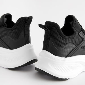 Black Elastic Lace Trainers