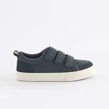 Load image into Gallery viewer, Navy Blue Standard Fit (F) 3 Strap Touch Fastening Trainers
