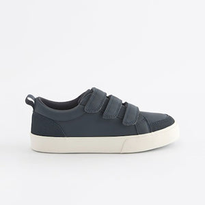 Navy Blue Standard Fit (F) 3 Strap Touch Fastening Trainers