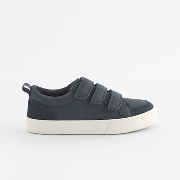Navy Blue Standard Fit (F) 3 Strap Touch Fastening Trainers