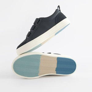 Navy Blue Standard Fit (F) 3 Strap Touch Fastening Trainers