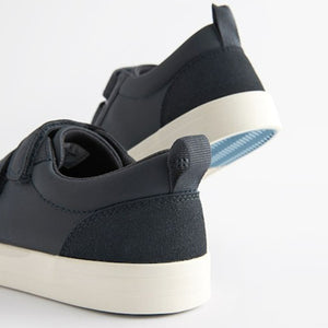 Navy Blue Standard Fit (F) 3 Strap Touch Fastening Trainers