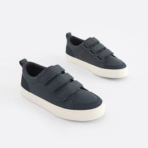 Navy Blue Standard Fit (F) 3 Strap Touch Fastening Trainers