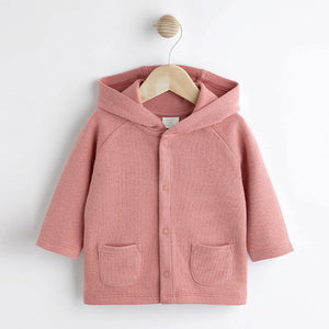 Pink Slogan Baby Hooded Cosy Jersey Jacket (0mths-9-12mt)