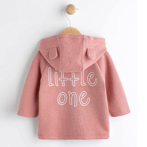 Pink Slogan Baby Hooded Cosy Jersey Jacket (0mths-9-12mt)