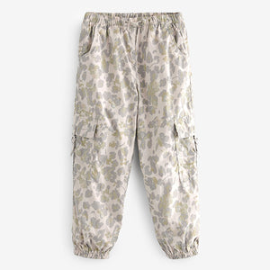 Animal Print Jersey Lined Parachute Cargo Trousers (3-12yrs)