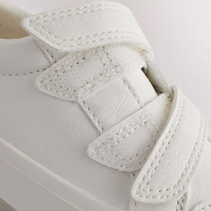 White Standard Fit (F) Two Strap Touch Fastening Trainers