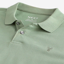 Load image into Gallery viewer, Green Regular Fit Short Sleeve Pique Polo Shirt
