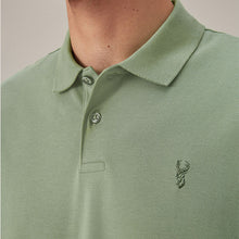 Load image into Gallery viewer, Green Regular Fit Short Sleeve Pique Polo Shirt
