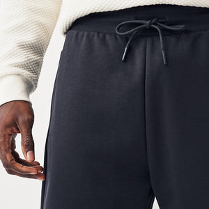 Navy Blue Straight Fit Zip Pocket Jersey Shorts