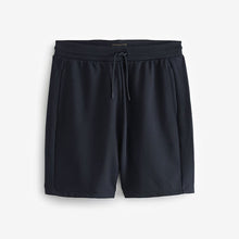 Load image into Gallery viewer, Navy Blue Straight Fit Zip Pocket Jersey Shorts
