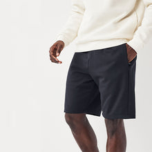 Load image into Gallery viewer, Navy Blue Straight Fit Zip Pocket Jersey Shorts
