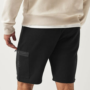 Black Utility Jersey Shorts