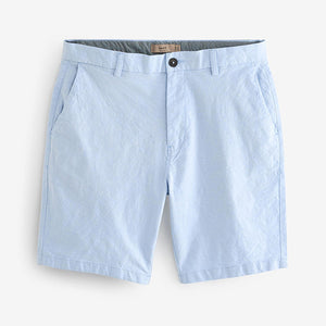 Light Blue Oxford Slim Fit Stretch Chinos Shorts