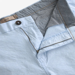 Light Blue Oxford Slim Fit Stretch Chinos Shorts