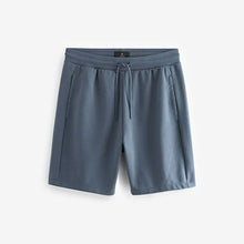 Load image into Gallery viewer, Blue Straight Fit Zip Pocket Jersey Shorts
