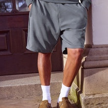 Load image into Gallery viewer, Blue Straight Fit Zip Pocket Jersey Shorts
