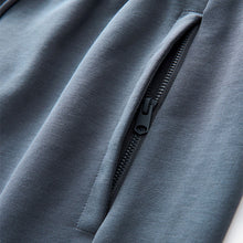 Load image into Gallery viewer, Blue Straight Fit Zip Pocket Jersey Shorts
