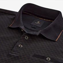 Load image into Gallery viewer, Black/Gold Short Sleeve Print Polo Shirt
