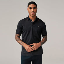 Load image into Gallery viewer, Black/Gold Short Sleeve Print Polo Shirt
