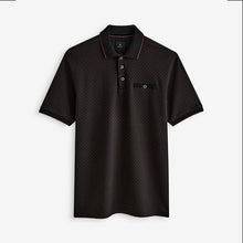 Load image into Gallery viewer, Black/Gold Short Sleeve Print Polo Shirt
