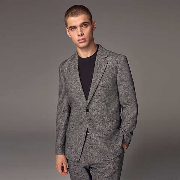Charcoal Grey Slim Fit Donegal Suit Jacket